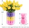 Easter Decorations - Easter Peeps Decor - 15 Artificial Tulips with 45 Bunnies Vase Filler Set